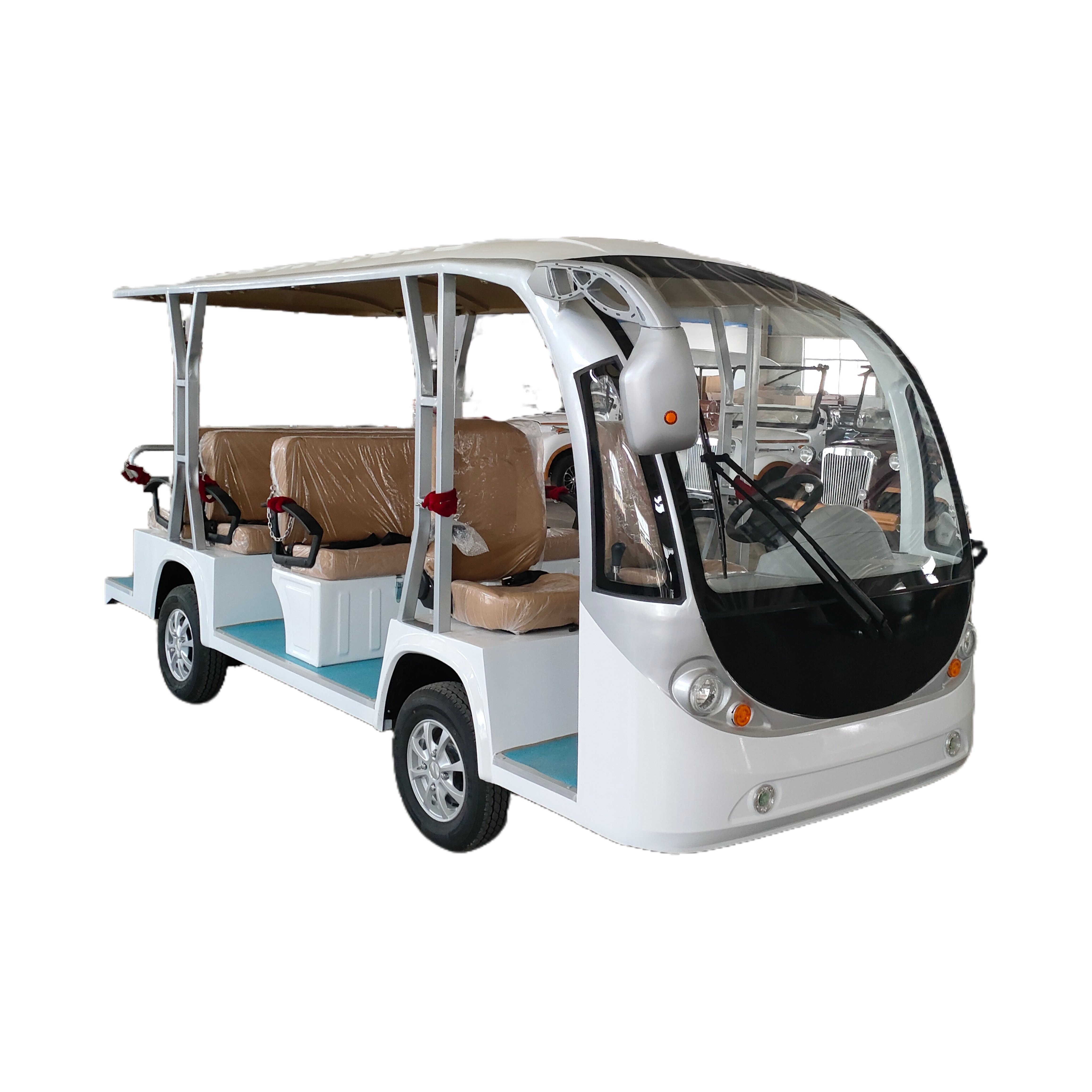 Street-Legal 14 Seats Electric Shuttle City Sightseeing Bus Off Road Car Tourist Bus for Sale